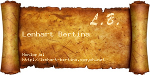 Lenhart Bertina névjegykártya